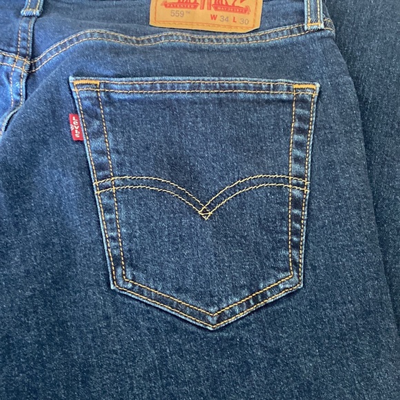 Levi’s 559 Dark wash Relaxed Straight Leg Jeans Size 34/30. NWOT - Picture 9 of 12
